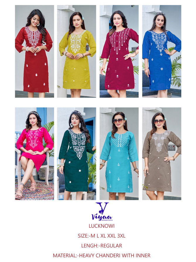 Lucknowi V 1 By Viyaa Casual Modal Printed Kurtis Wholesale Price In Surat
